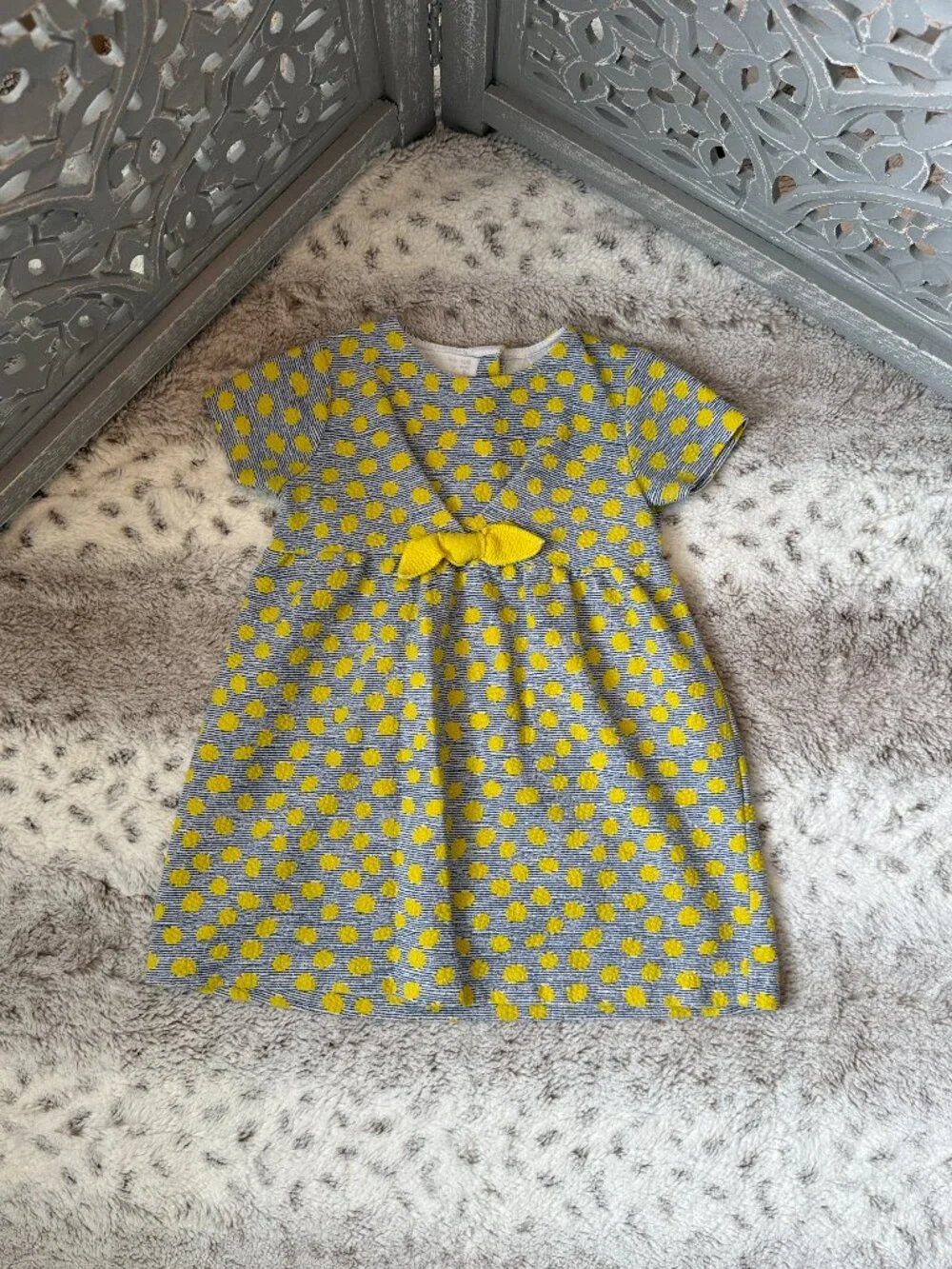 Zara striped polka dot dress baby girls 18-24 months preppy holiday party summer